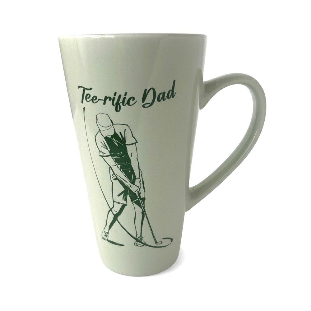 Tee-rific Dad Golf Latte Mug Sage Green Ceramic Large Tapered Coffee Cup NYC